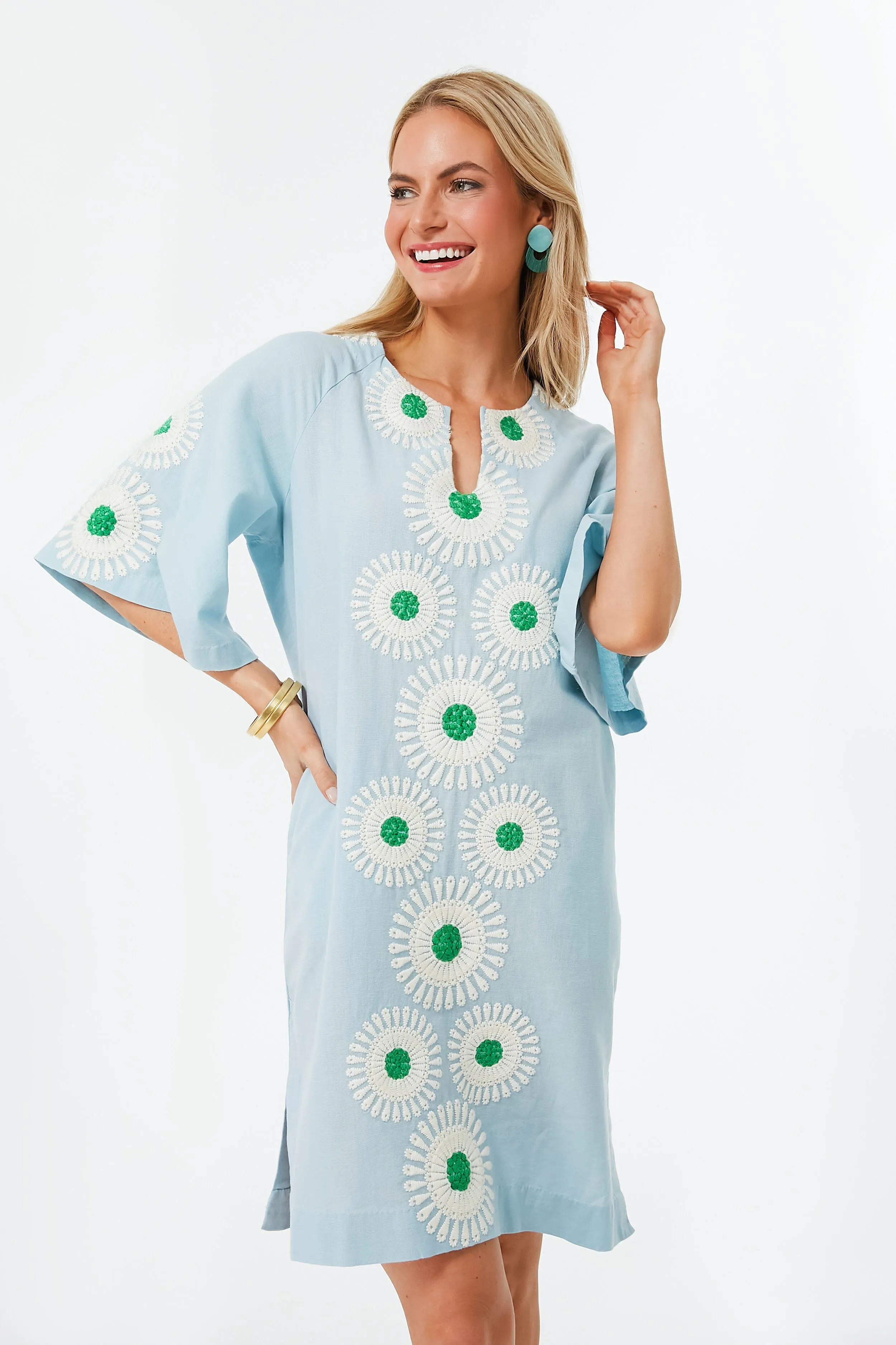 Light Blue Charming Mini Aster Caftan