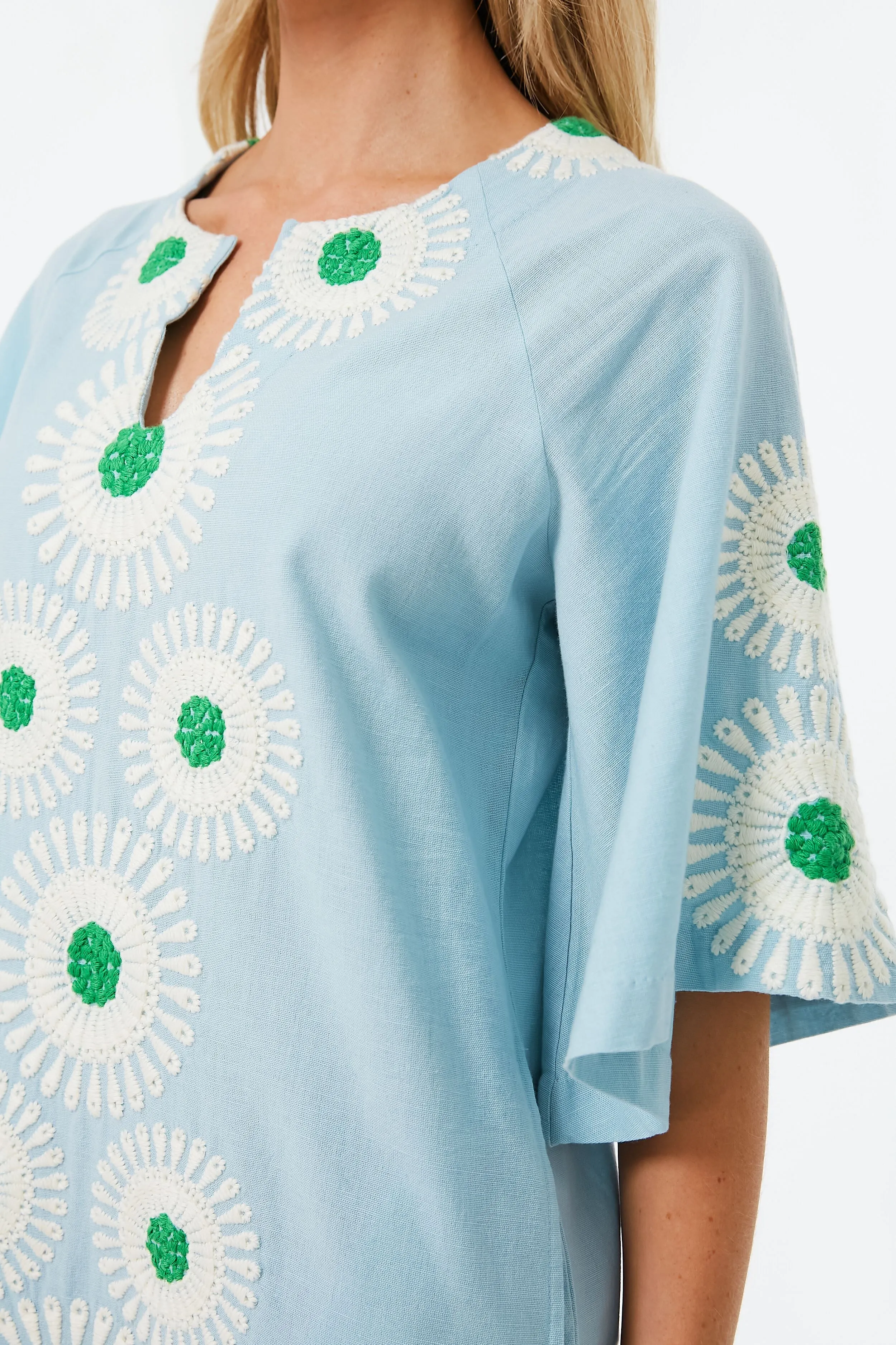 Light Blue Charming Mini Aster Caftan