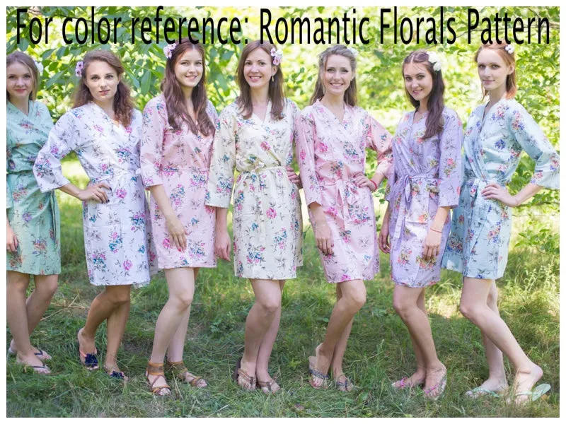 Light Yellow Charming Collars Style Caftan in Romantic Florals Pattern