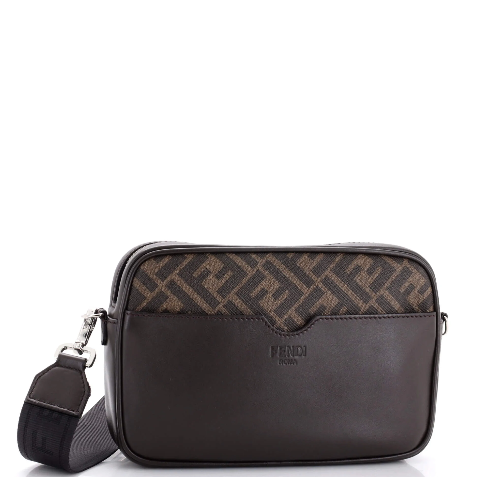 Logo Camera Case Bag Zucca Coated Canvas Medium
