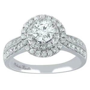 Love by Michelle Beville Double Halo Solitaire Ring with 1.05ct of Diamonds in 18ct White Gold