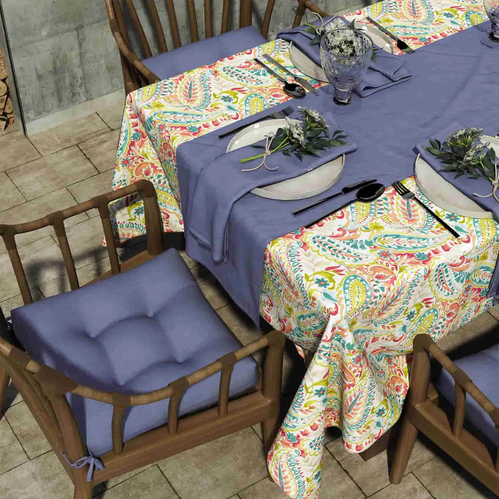 LVTXIII Outdoor Square Tufted Seat Cushions 19"x19"x5" Navy Textured (Set of 2)