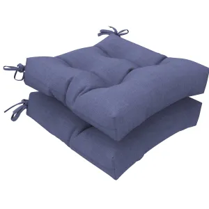 LVTXIII Outdoor Square Tufted Seat Cushions 19"x19"x5" Navy Textured (Set of 2)