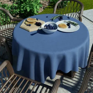 LVTXIII Outdoor/Indoor Round Tablecloth 60"Navy Textured
