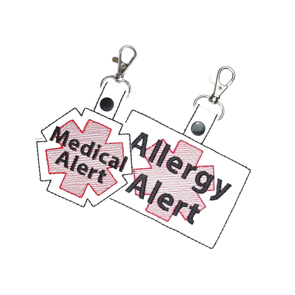 Medical Alert Bag Tag, Marine Vinyl Durable Keychain, Personalized Medical Condition Accessory