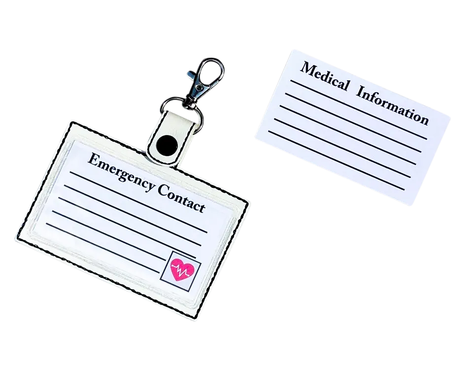 Medical Alert Bag Tag, Marine Vinyl Durable Keychain, Personalized Medical Condition Accessory
