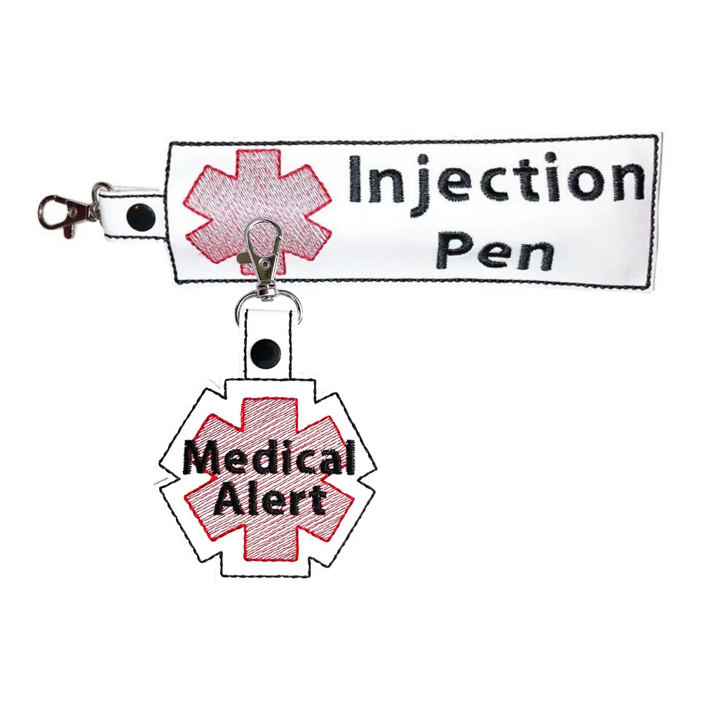 Medical Alert Bag Tag, Marine Vinyl Durable Keychain, Personalized Medical Condition Accessory