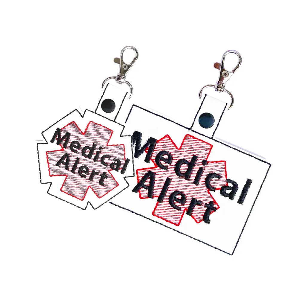 Medical Alert Bag Tag, Marine Vinyl Durable Keychain, Personalized Medical Condition Accessory