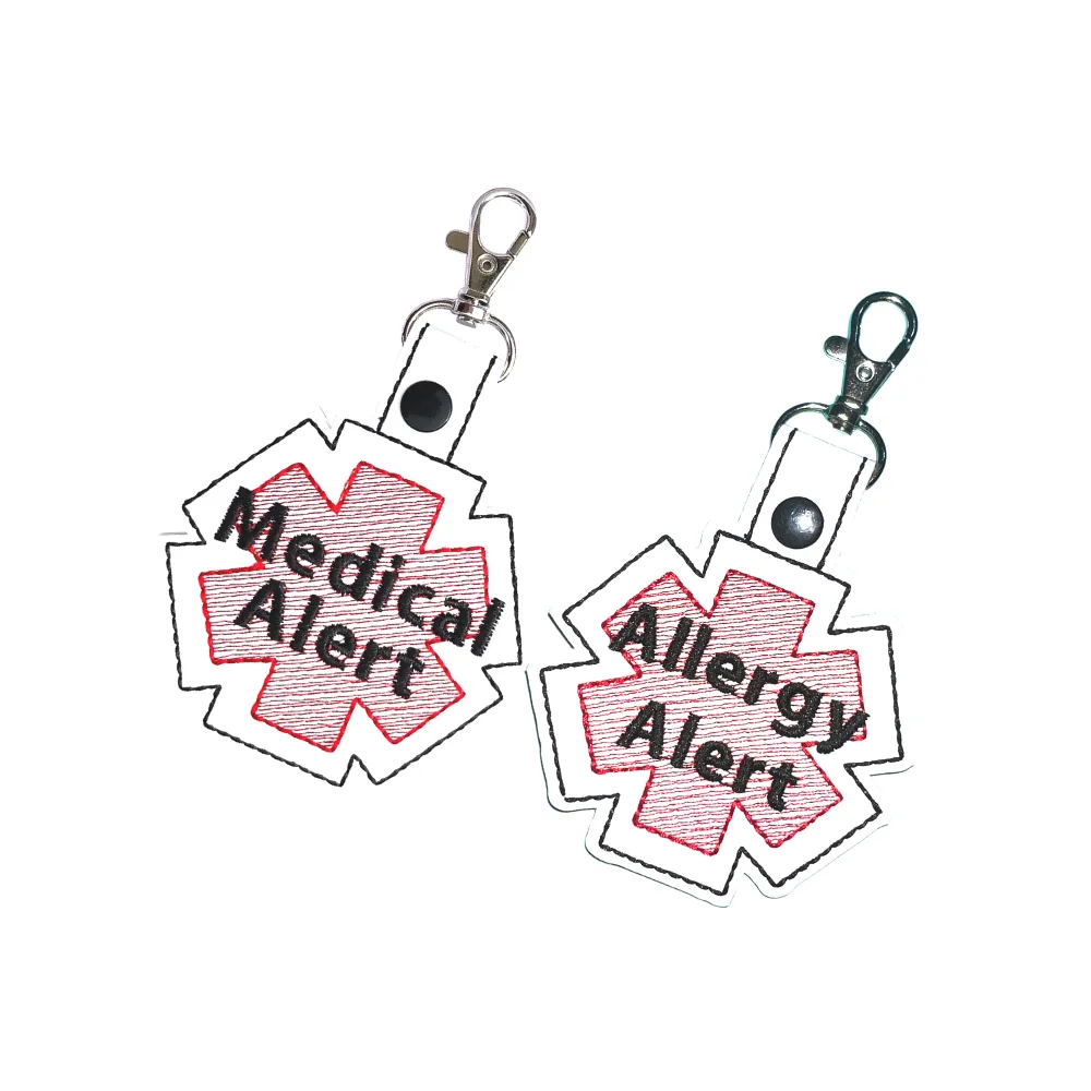 Medical Alert Bag Tag, Marine Vinyl Durable Keychain, Personalized Medical Condition Accessory