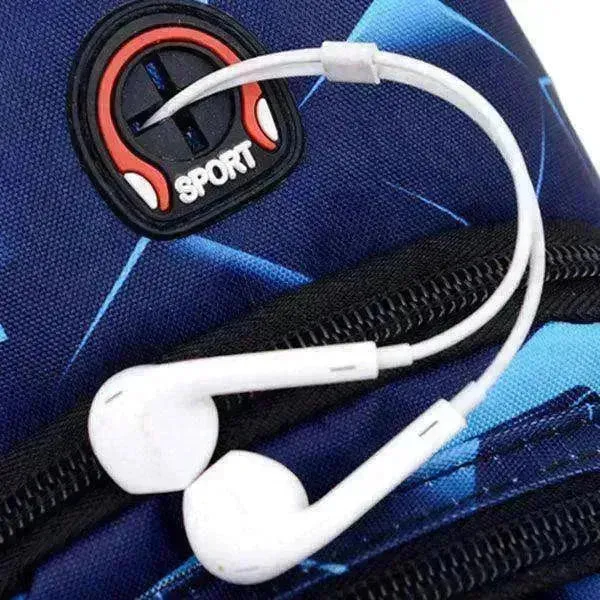 Men's Print Sling Chest & Crossbody Bag With Earphone access Design