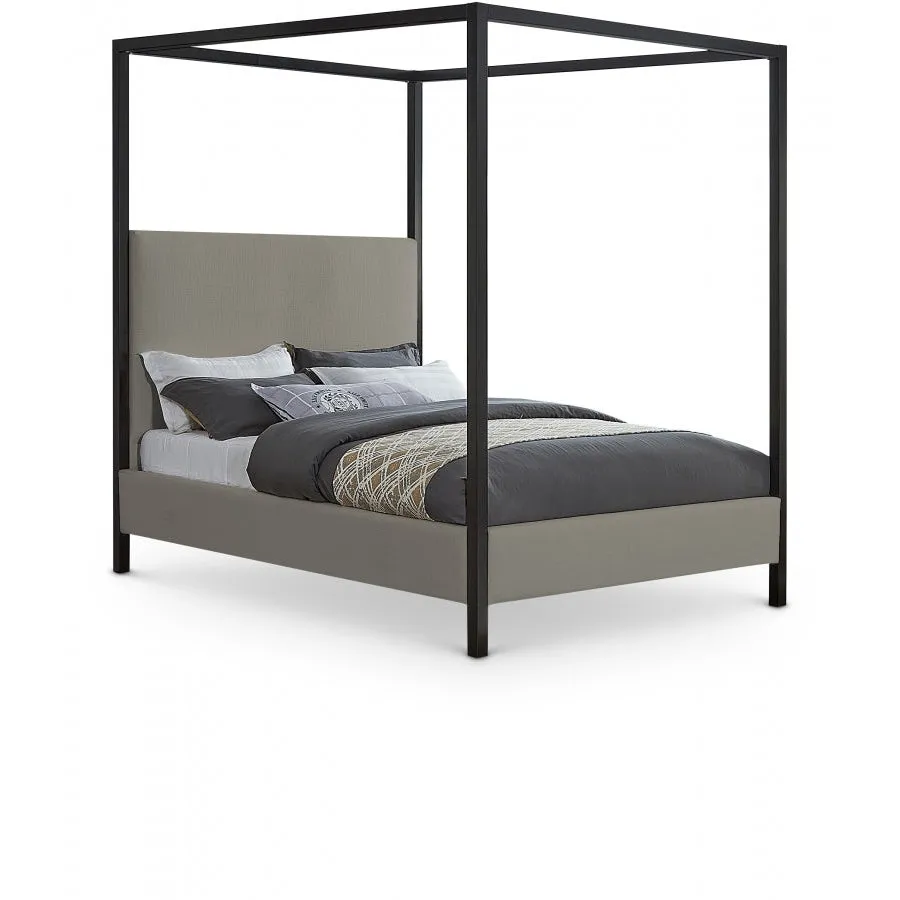 Meridian Furniture James Linen Textured Fabric Bed