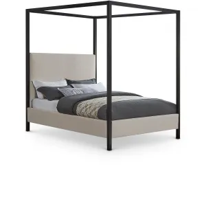 Meridian Furniture James Linen Textured Fabric Bed