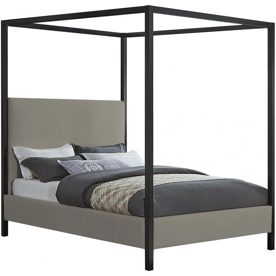 Meridian Furniture James Linen Textured Fabric Bed