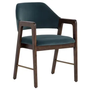 Milton Arm Chair, Meg Dusty Teal/Smoke Acacia, Set of 2