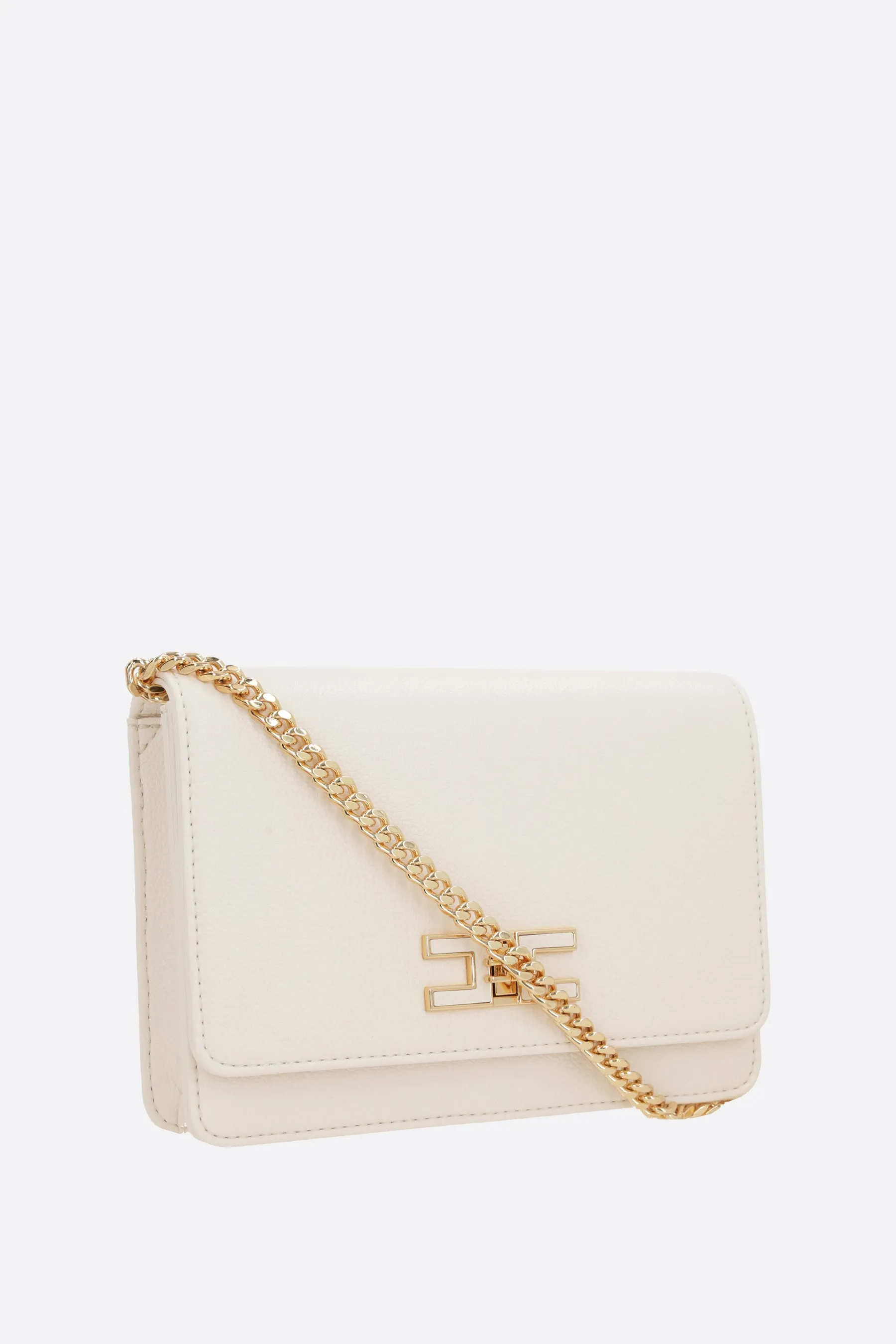 Mini Grommet Chain Faux Leather Shoulder Bag
