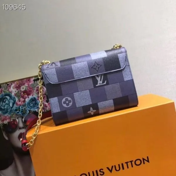 Monogram Check Twist Mm Chain Bag M50280 Blue Collection