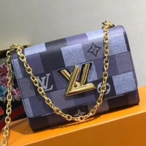 Monogram Check Twist Mm Chain Bag M50280 Blue Collection
