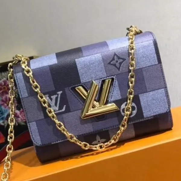 Monogram Check Twist Mm Chain Bag M50280 Blue Collection