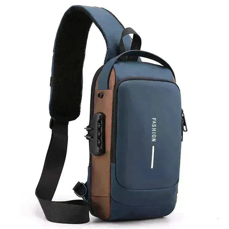 Motorcycle Password Anti theft Men's Fashion Chest Bag
