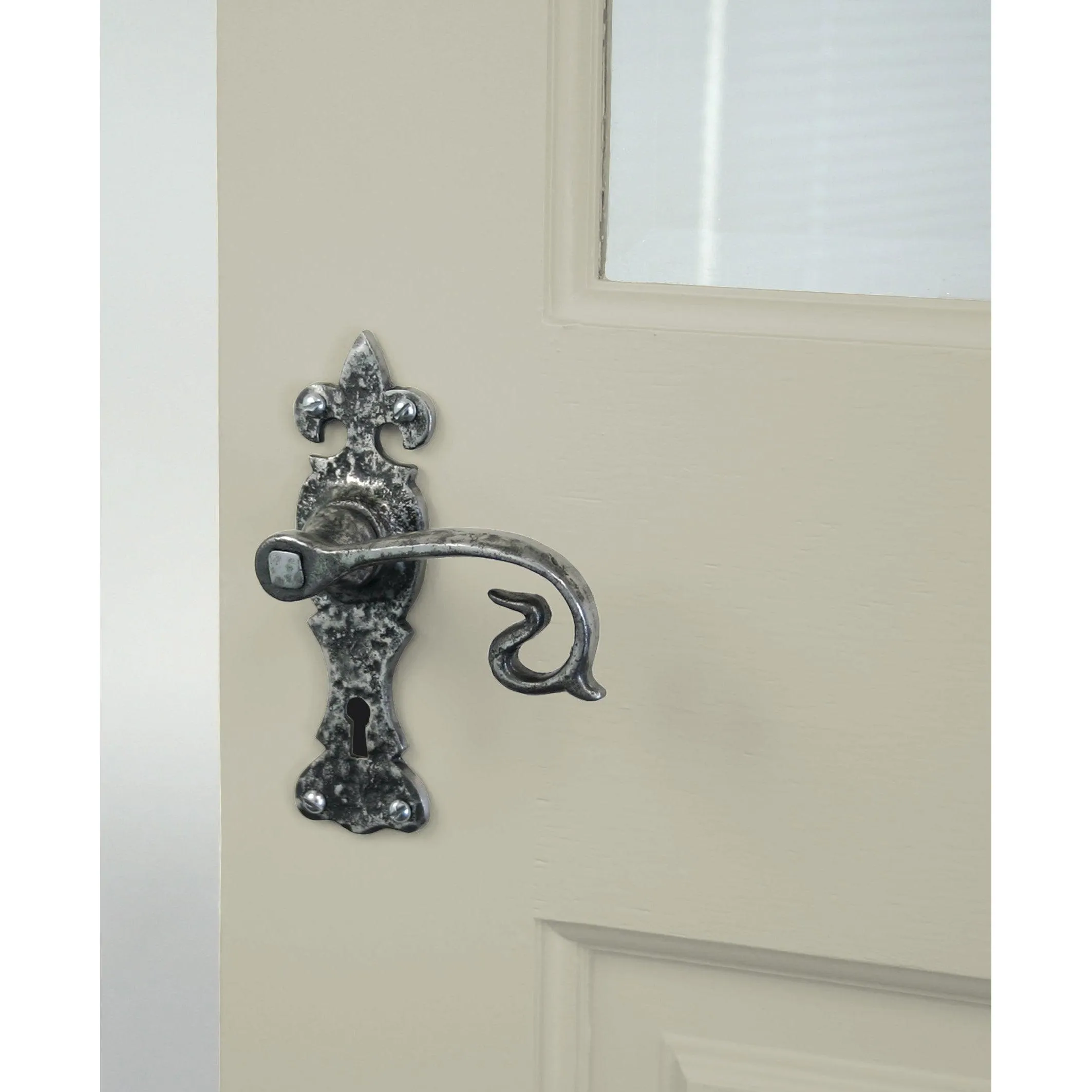 Natural Textured Curly Lever Lock Set | From The Anvil