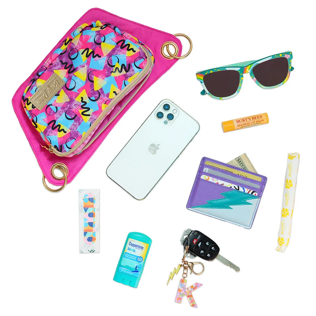 Neon Confetti Print Lisa Convertible Crossbody/Belt Bag