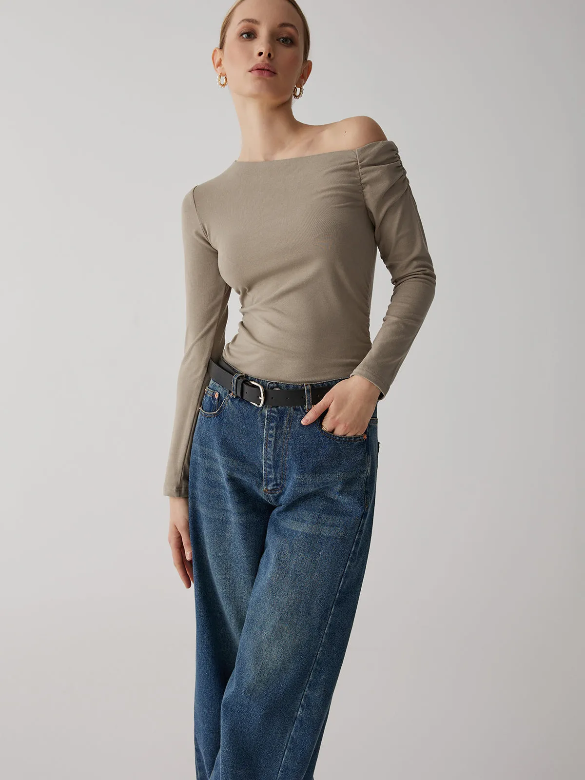 Off-Shoulder Charming Ruching Top