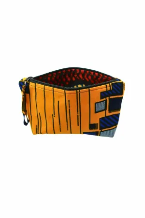 Paki Reversi Pouch Bag -  African Ankara Wax Cotton Print -7