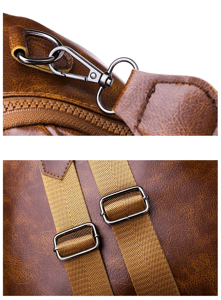 Paziye Brown Vintage Japanese Shoulder Backpack