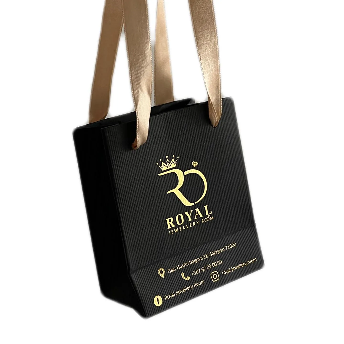 Personalised Luxury Paper Carrier Bags 17 cm - 25 cm - 8 cm From £0.65 each