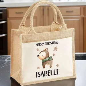 Personalised Reindeer Tote - Kids' Festive Christmas Gift - Yuletide Shopper