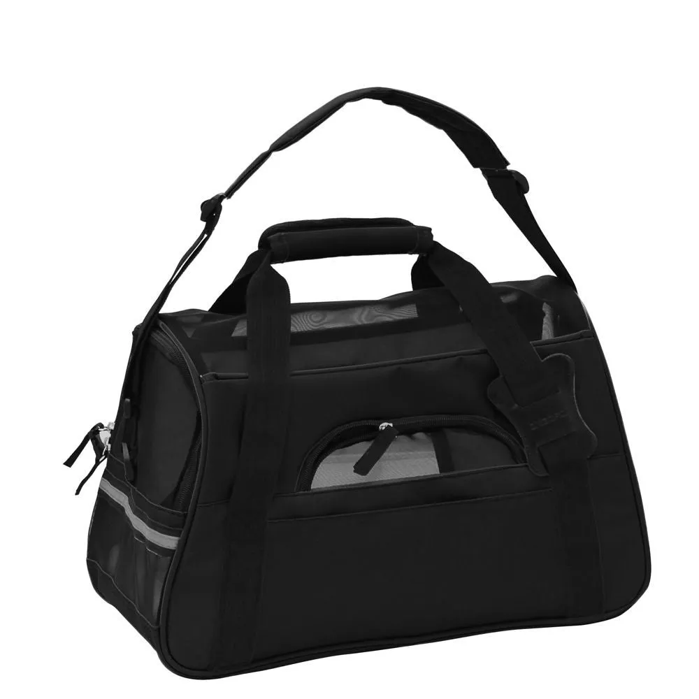 Pet Carrier Comfort Black Travel Bag