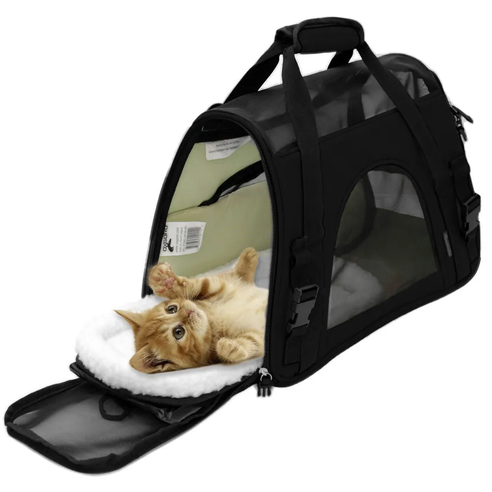 Pet Carrier Comfort Black Travel Bag