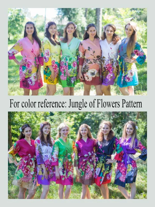Pink Charming Collars Style Caftan in Jungle of Flowers Pattern