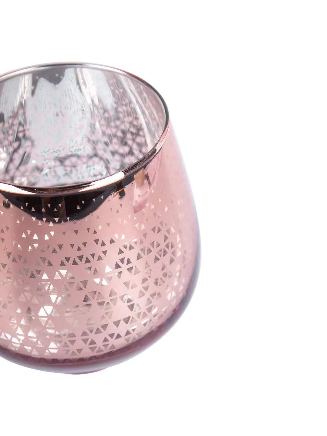 Pink Glass Tealight Candle Holders Pack Of 2 Pcs