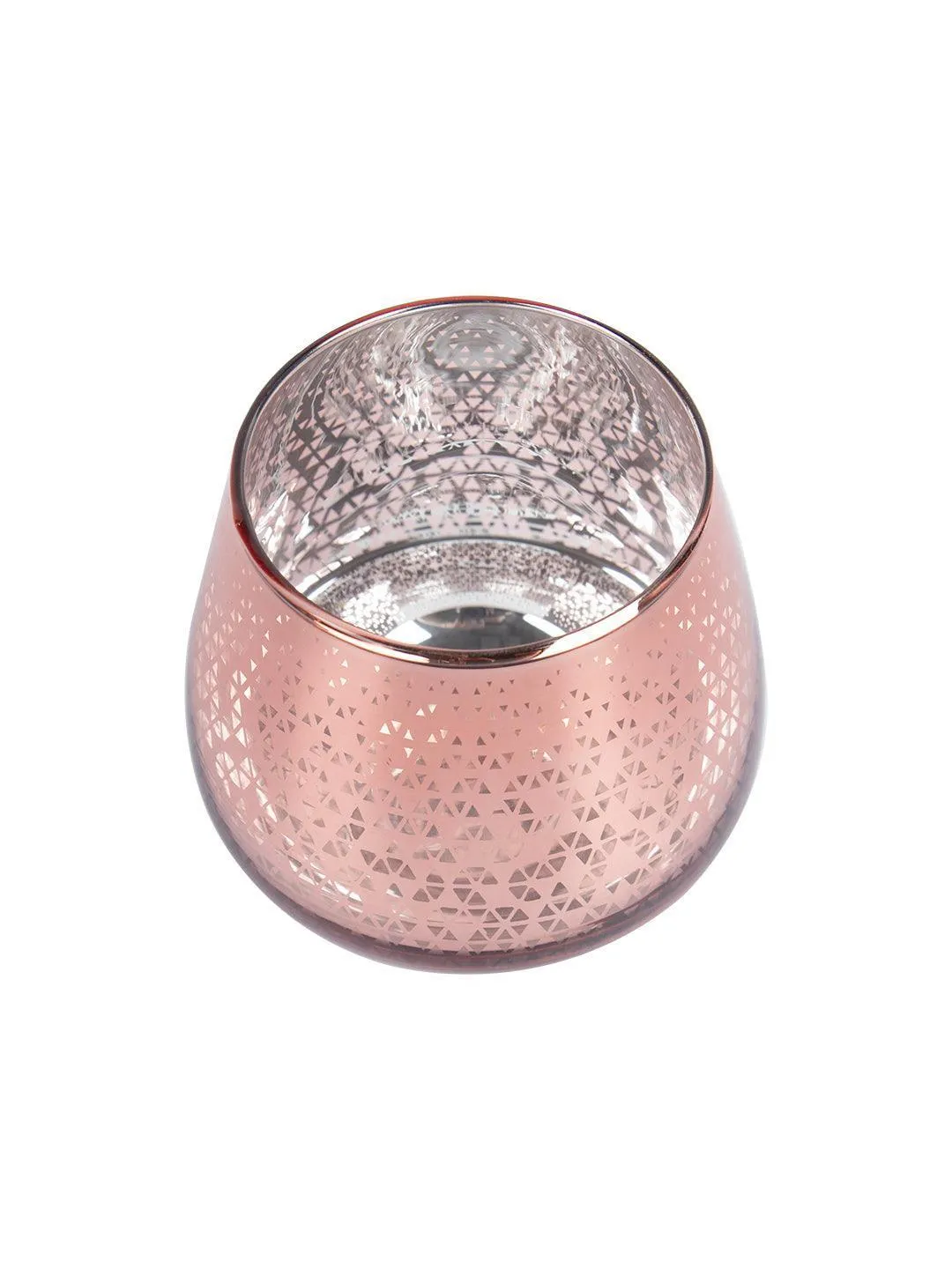 Pink Glass Tealight Candle Holders Pack Of 2 Pcs