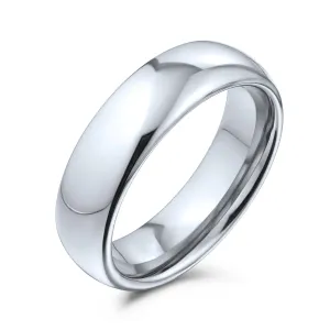 Plain Dome Tungsten Wedding Band Gold Plated Comfort Fit Ring for Men
