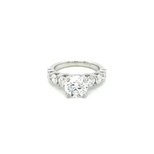 Platinum 2.00ct Round Brilliant Cut Diamond Ring with 8 Stone Graduated Diamond Band