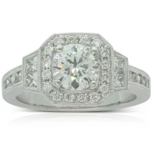 Platinum Diamond Halo Ring