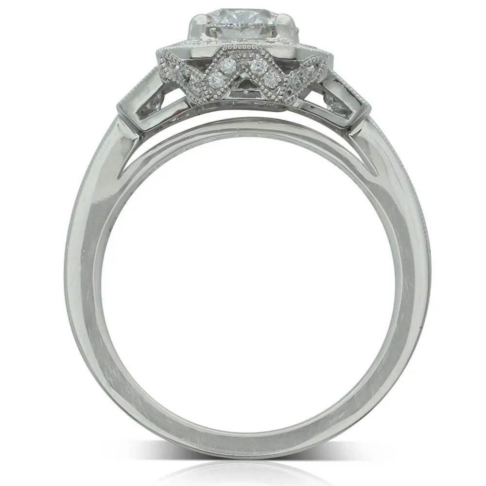 Platinum Diamond Halo Ring