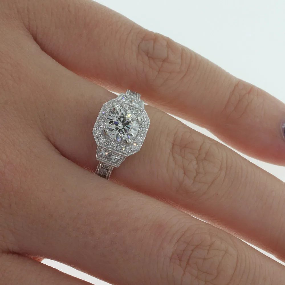 Platinum Diamond Halo Ring