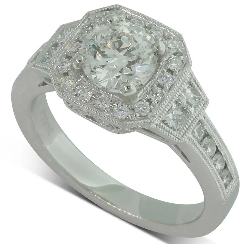 Platinum Diamond Halo Ring