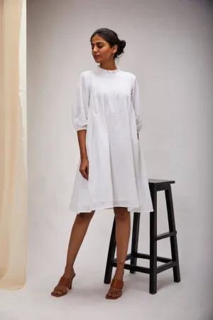 Pretty Pintuck Dress - White
