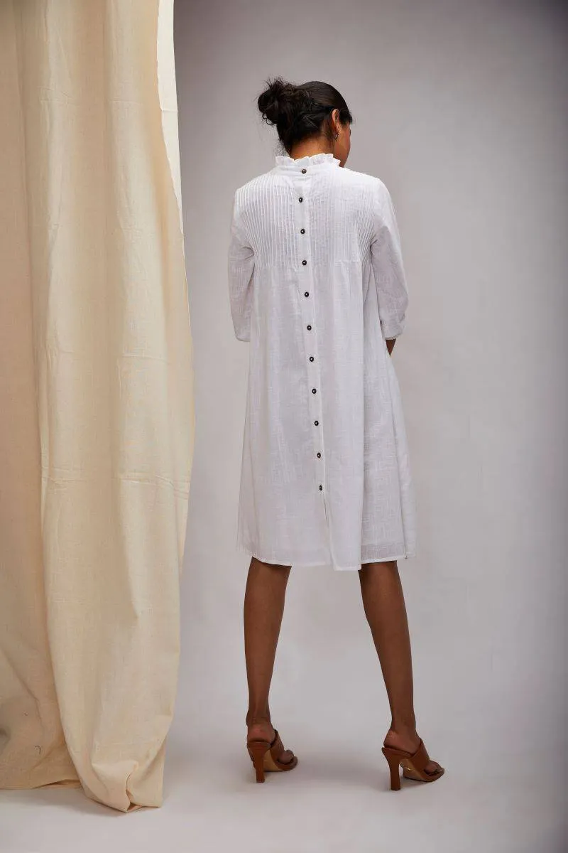 Pretty Pintuck Dress - White