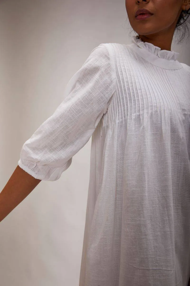 Pretty Pintuck Dress - White