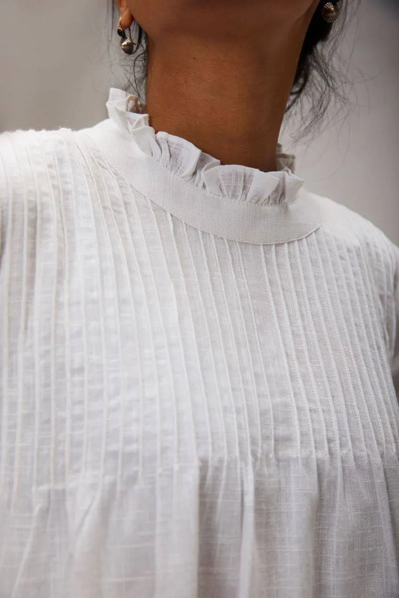 Pretty Pintuck Dress - White