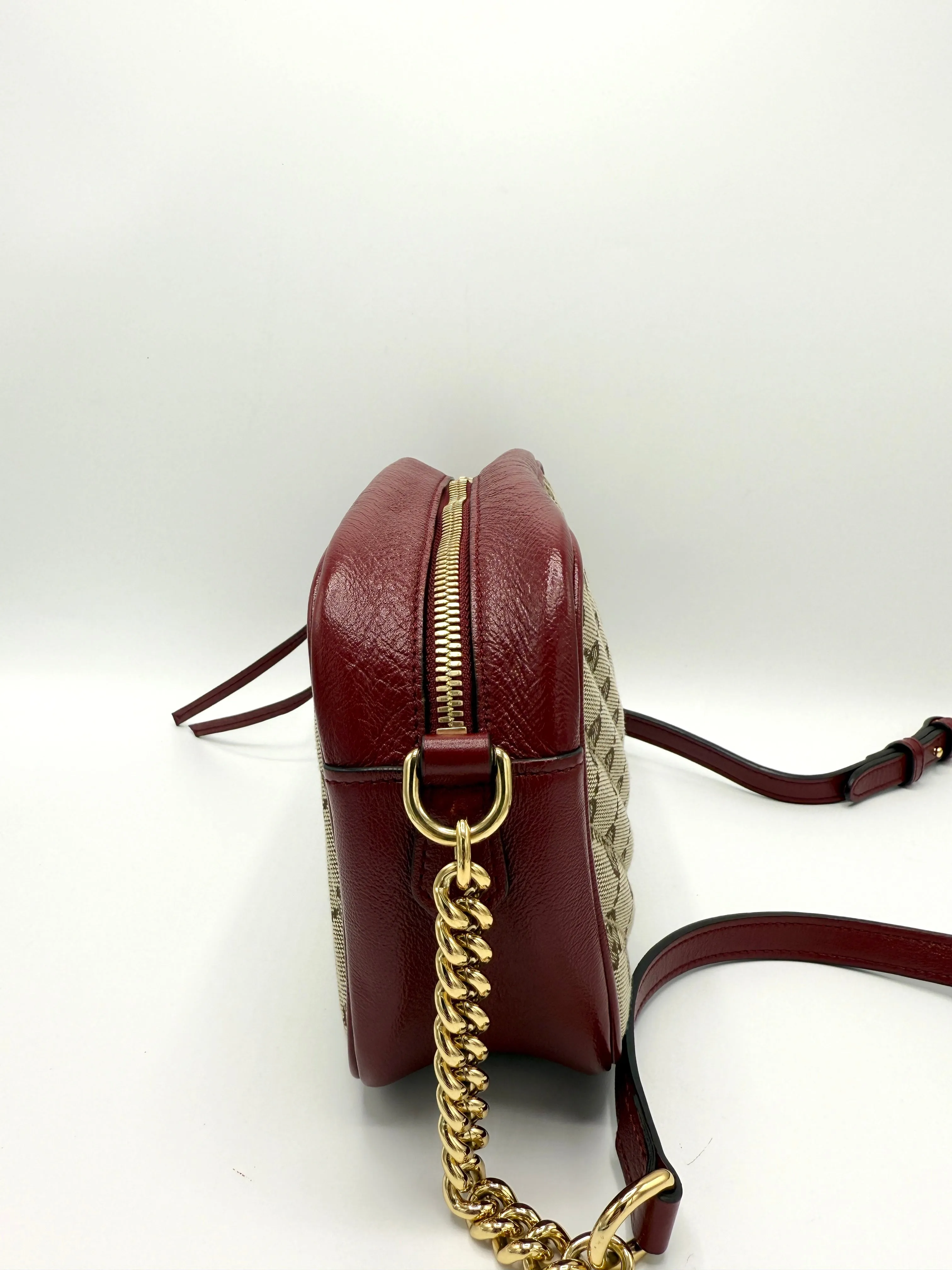 Red GG Canvas GHW Marmont Zip Camera Bag