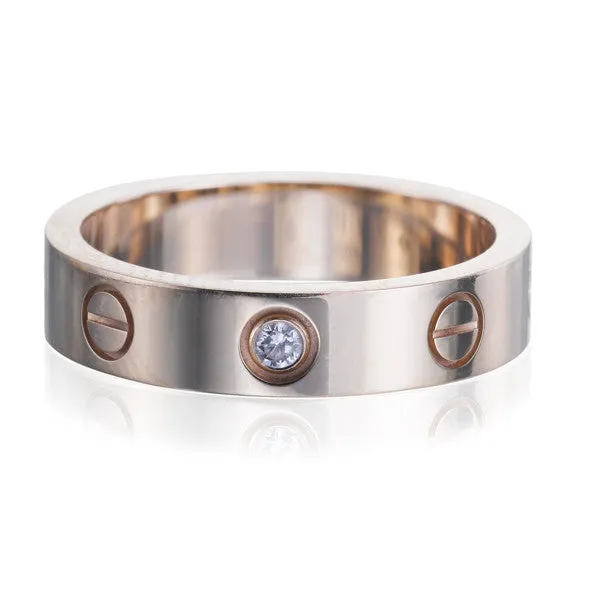 Rose Gold & Diamond LOVE Ring