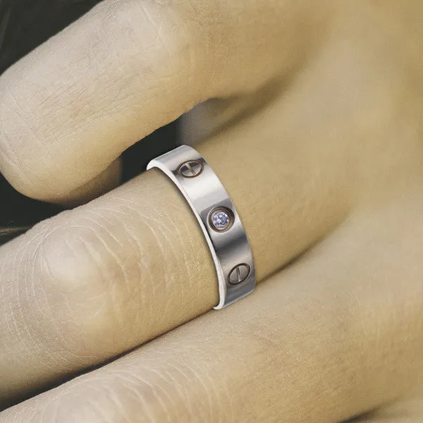 Rose Gold & Diamond LOVE Ring