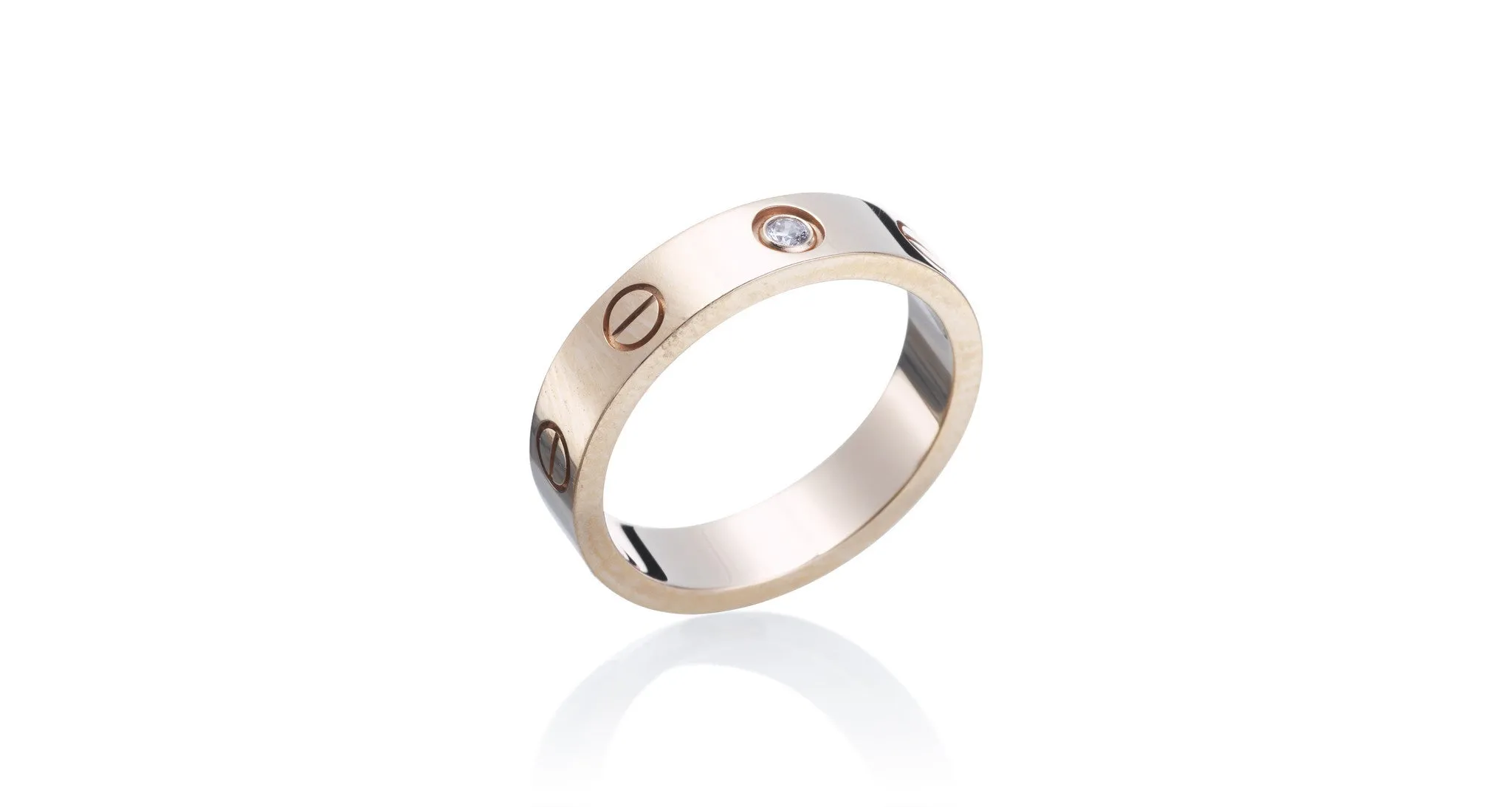 Rose Gold & Diamond LOVE Ring