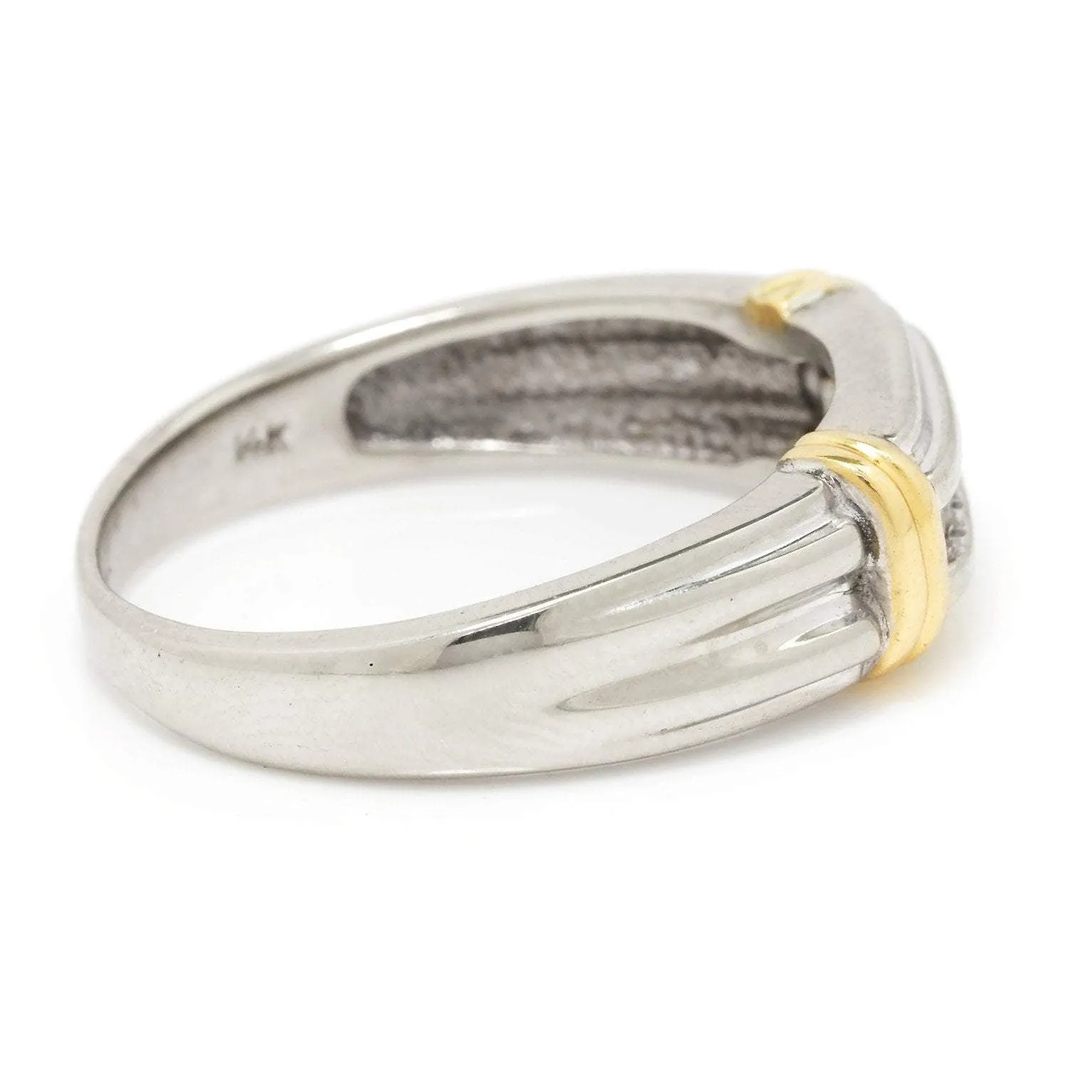 Round Diamond Men's Wedding Band 14K Two-Tone Gold 0.20ctw
